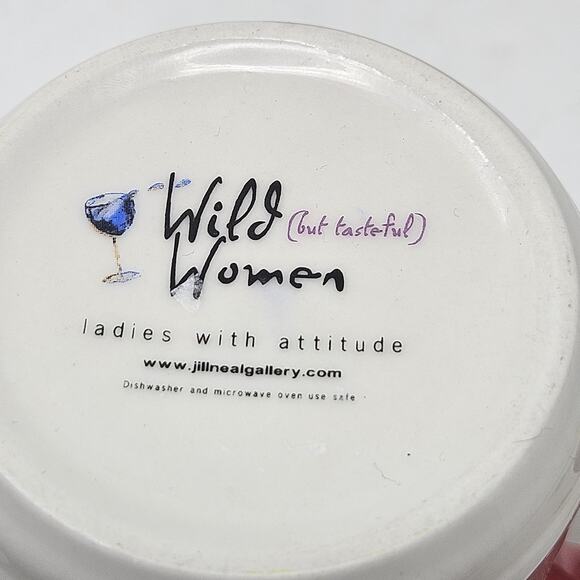 Jill Neal Gallery Mug Wild Women Coffee Dancing Ladies White/ Red C15 - Picture 6 of 6